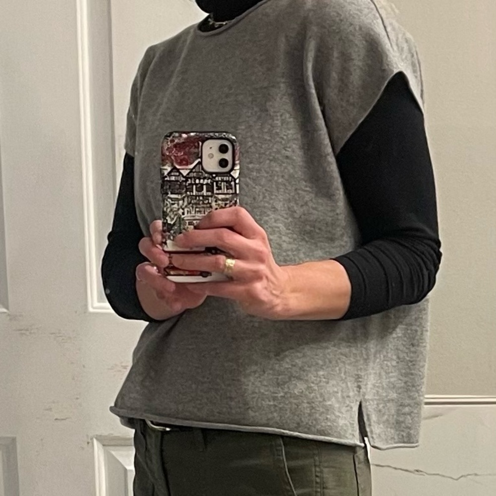 Eileen Fisher Light Gray Sweater Vest - Picture 4 of 5